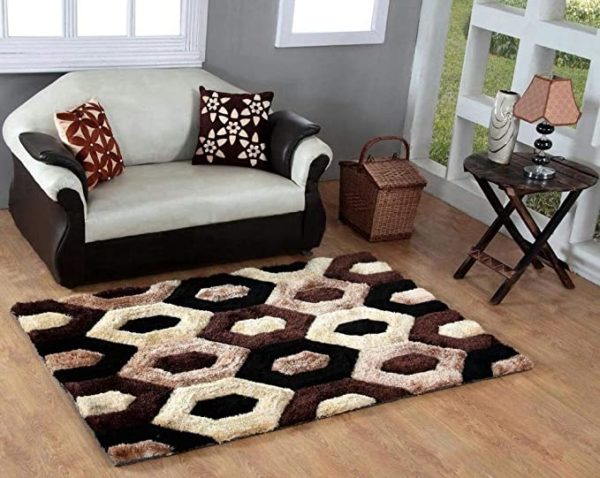 Homerica Carpet for Living Room (Brown, 3×5 Feet)